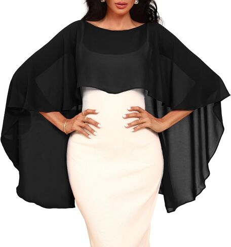 Sheer Shawls and Wraps for Evening Dresses Chiffon Capes for Women Soft Wedding Cover Up in Saudi Arabia