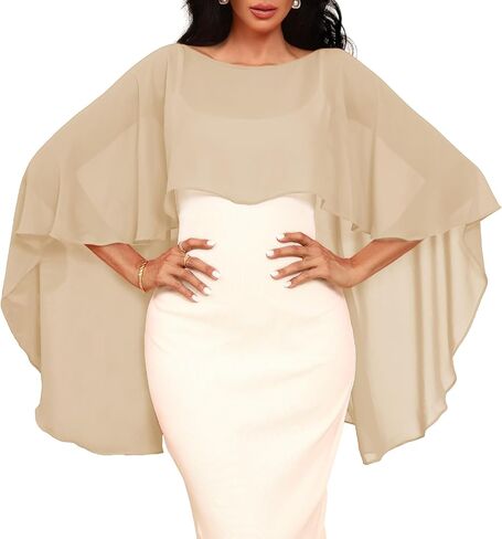 Sheer Shawls and Wraps for Evening Dresses Chiffon Capes for Women Soft Wedding Cover Up in Saudi Arabia