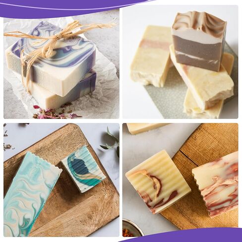 مجموعة لوازم صنع الصابون قالب رغيف 42oz، تتضمن صندوق قطع خشبي قابل للتعديل + قالب رغيف مستطيل مع صندوق خشبي + مموج من الفولاذ المقاوم للصدأ + قاطع مستقيم + أغلفة صابون لصنع الصابون بنفسك in Kuwait