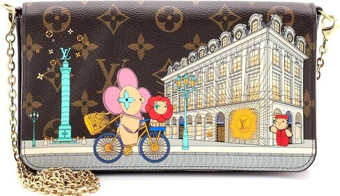 قماش Louis Vuitton المحبب مسبقًا Felicie Pochette Limited Edition Vivienne Xmas Monogram Canvas، بني in Saudi Arabia