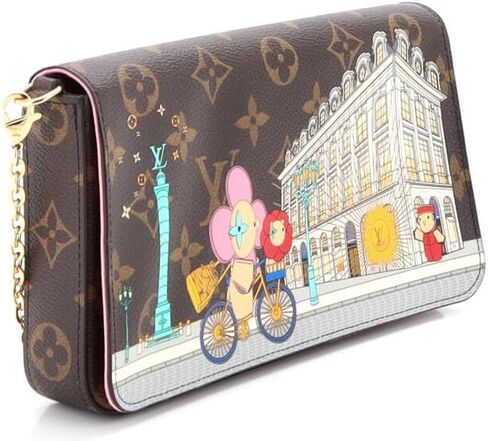 قماش Louis Vuitton المحبب مسبقًا Felicie Pochette Limited Edition Vivienne Xmas Monogram Canvas، بني in Saudi Arabia