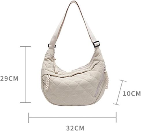 Puffy Cotton Crossbody Bag Women Quilted Tote Lattice Padded Dumpling Purse Nylon Rope Zip Work Commuter Sling Shoulder Bag in Kuwait
