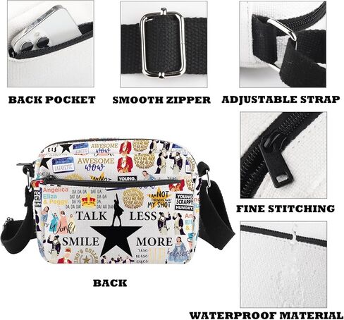 Musical Theatre Gift Musical Merchandise Talk Less Smile More Crossbody Bag for Theater Fans in Saudi Arabia