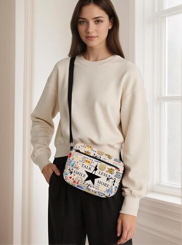 Musical Theatre Gift Musical Merchandise Talk Less Smile More Crossbody Bag for Theater Fans in Saudi Arabia