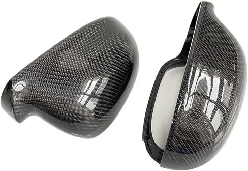Real Carbon Fiber Side Wing Mirror Cover Caps for Volkswagen VW Golf Mk5 04-08 Gti Tdi R32 Jetta Mk5 2006-2010/ Rabbit 2006-2009, 1:1 Replacement OEM-fit in Kuwait