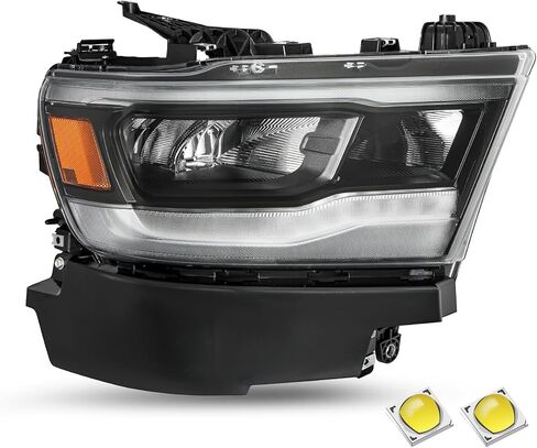 SOCKIR Full LED Headlights Assembly Replacement for 2019 2020 2021 2022 2023 2024 Dodge Ram 1500, OE Style Factory Headlamp Passenger and Driver Side Black(Not fit for 1500 TRX/Longhorn Models) in Saudi Arabia