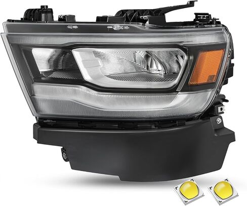 SOCKIR Full LED Headlights Assembly Replacement for 2019 2020 2021 2022 2023 2024 Dodge Ram 1500, OE Style Factory Headlamp Passenger and Driver Side Black(Not fit for 1500 TRX/Longhorn Models) in Saudi Arabia