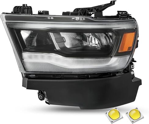 SOCKIR Full LED Headlights Assembly Replacement for 2019 2020 2021 2022 2023 2024 Dodge Ram 1500, OE Style Factory Headlamp Passenger and Driver Side Black(Not fit for 1500 TRX/Longhorn Models) in Saudi Arabia