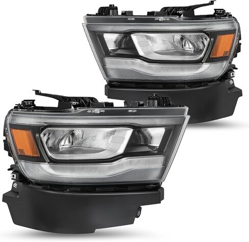 SOCKIR Full LED Headlights Assembly Replacement for 2019 2020 2021 2022 2023 2024 Dodge Ram 1500, OE Style Factory Headlamp Passenger and Driver Side Black(Not fit for 1500 TRX/Longhorn Models) in Saudi Arabia