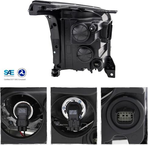 AKKON - Fits 2015-2020 GMC Yukon XL SLT/SLE [Halogen Type] Projector Chrome Headlights Pair w/LED Tube Turn Signal 15-20 in Saudi Arabia