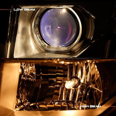 AKKON - Fits 2015-2020 GMC Yukon XL SLT/SLE [Halogen Type] Projector Chrome Headlights Pair w/LED Tube Turn Signal 15-20 in Saudi Arabia