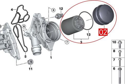 AMCC Oil Filter Housing Cap&Oil Filter（2pcs）Compatible with BMW N20 N52 N54 N55 F10 F25 F26 128i 135i 323i 325xi 328i 328xi 330i 330xi 335i 530i 535i 740i X1 4 5 Replaces: 11427525334&11427953125 in Kuwait