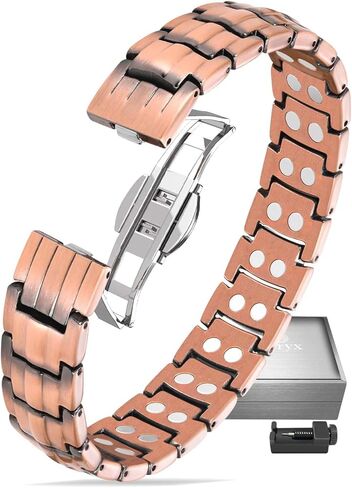 Magnetic Copper Bracelet for Men with 2500 Guess Double-Row Strong Magnets - Adjustable Length with Sizing Tool in Saudi Arabia