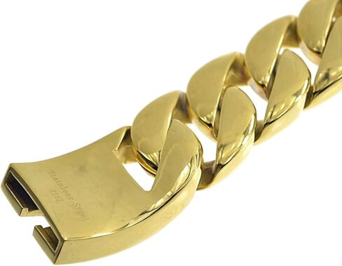 Bling Cartel Heavy 30MM Wide Cuban Link 316L Stainless Steel Gold Finish Big Chunky Hip Hop 8.5" Bracelet in Saudi Arabia