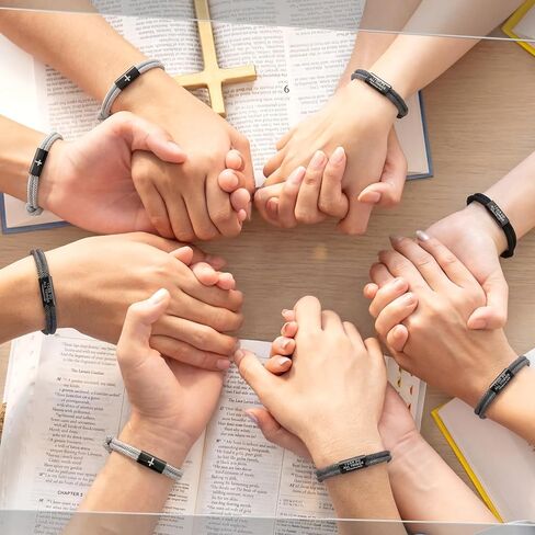 Tondiamo 3 Pcs Cross Bible Verse Bracelets for Men Adjustable Braided Religious Bracelet Philippians 4:13 Jesus Bracelets with Metal Knot for Christian Baptism Gifts in Saudi Arabia