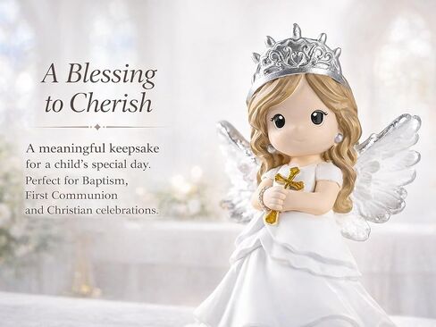 First Communion Gifts for Girls – Baptism & Confirmation Gifts for Teen Girls, Angel Figurine with Keepsake Box, Cross Necklace for Girls & Adjustable Bracelet & Wood Cross in Kuwait