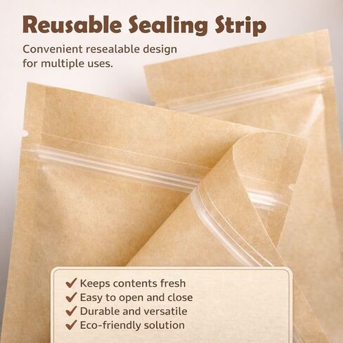 100 Pack Resealable Seed Packets with Clear Window, 4.72 x 3.15 Inch Kraft Paper Seed Packets Envelopes, Self-adhesive Sealing & Preprinted Templates for Seed Storage, Seed Organizer in Saudi Arabia