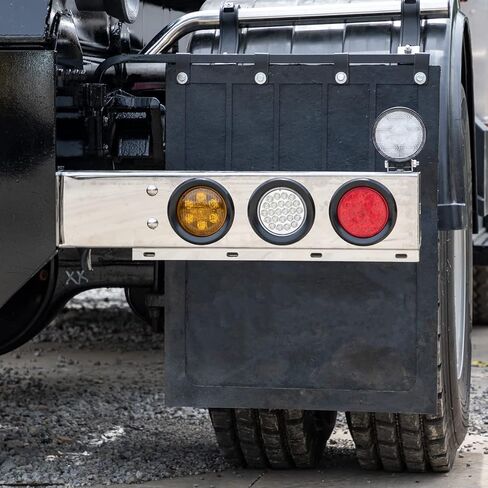 منتجات المشترين LB6303SST 30 بوصة شماعات الطين من الفولاذ المقاوم للصدأ لشبه الشاحنات، 2 صندوق إضاءة مع فتحات إضاءة 4 بوصة، 30 بوصة طول × 3 عمق × 6 ارتفاع، تتضمن الصناديق الجانبية للسائق والراكب، الأضواء غير متضمنة in Saudi Arabia