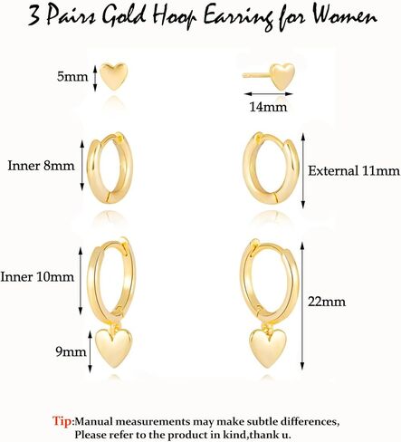 3 Pairs Trendy Hoop Earring for Women,Chunky Hoop Earrings Set Charm Cute Heart Butterfly Bow CZ Pearl Huggie Hoops Earrings Lightweight Trendy Jewelry in Saudi Arabia