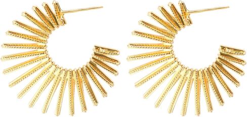 أقراط Sunburst Hoop أقراط مفتوحة عصرية خفيفة الوزن للشمس للارتداء اليومي in Kuwait