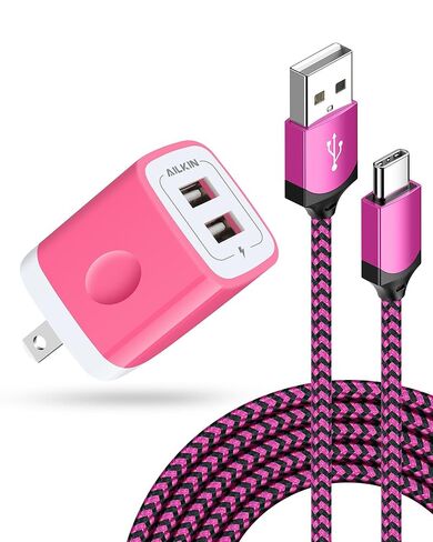 AILKIN Samsung S24 USB C Charger for Galaxy S24+ S23 Ultra Apple iPhone 15/15 Pro/15 Pro Max/15 Plus, Android USB Type C Fast Charger for USBC Braided Cord with USB Power Adapter Pixel 8 Pro in Kuwait