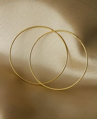 Gold Hoop Earrings 14K Gold Hypoallergenic Earrings for Women Big Huggie Hoop Earring for Womens Holiday Gifts 50mm in Saudi Arabia