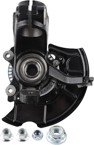 Steering Knuckle Wheel Bearing Hub Front Left Driver Side Compatible with 1999-2005 Volkswagen Jetta, 2000-2007 Golf, 1999-2010 Beetle, 2010 Beetle Cabrio, 288 mm Rotor Only in Saudi Arabia