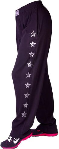 Style 500 Black Baggy Pants with Silver Stars Graphic on Leg in Kuwait