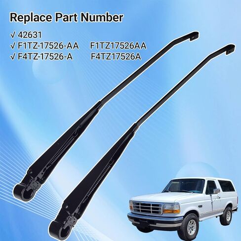 زوج واحد من ذراع ممسحة الزجاج الأمامي متوافق مع Ford f150 f250 Bronco 1991-1996، لـ f350 F-Super Duty 1991-1997 استبدال 42631 F1TZ17526AA F4TZ17526A in Kuwait