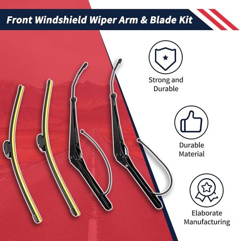 1 Pair Front Windshield Wiper Arm & 22" Blade Kit 602-5420 85111394 Compatible With Volvo VNL 2008 2009 2010 2011 2012 2013 2014, Does not fit late-2014 models in Kuwait