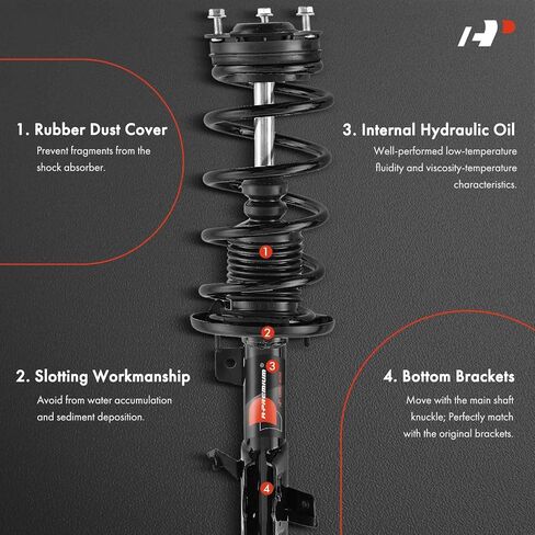A-Premium Front Complete Struts Compatible with Ford Fiesta [1.6L] 2014-2017, Manual Trans - 2x Replacement Suspension Shock Absorber with Coil Spring Assembly in Saudi Arabia