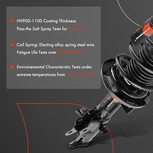 A-Premium Front Complete Struts Compatible with Ford Fiesta [1.6L] 2014-2017, Manual Trans - 2x Replacement Suspension Shock Absorber with Coil Spring Assembly in Saudi Arabia