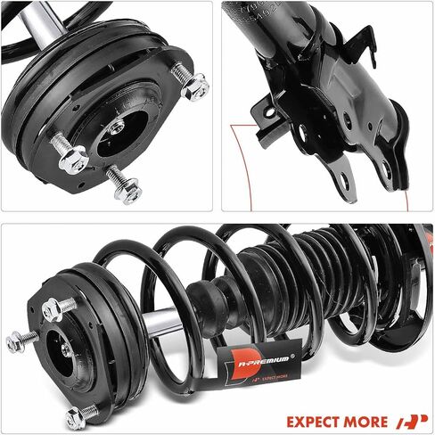 A-Premium Front Complete Struts Compatible with Ford Fiesta [1.6L] 2014-2017, Manual Trans - 2x Replacement Suspension Shock Absorber with Coil Spring Assembly in Saudi Arabia
