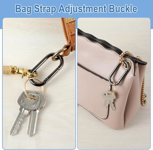 Thinp 3 Pcs Spring O Ring Clip for Purse, Metal Oval Key Ring Clip Black Bag Charm Clip-Alloy Key Clips for Purse Straps Keys Bag Handbag (Black) in Saudi Arabia
