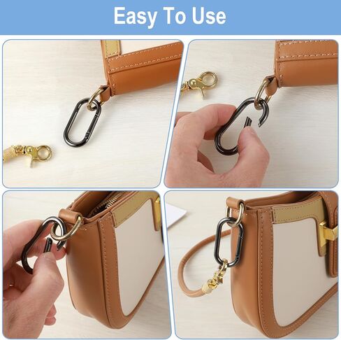 Thinp 3 Pcs Spring O Ring Clip for Purse, Metal Oval Key Ring Clip Black Bag Charm Clip-Alloy Key Clips for Purse Straps Keys Bag Handbag (Black) in Saudi Arabia