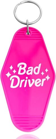 Meefisher Funny Keychain Bad Driver Humor Sarcastic Acrylic Material Keychains Key Ring Accessories Cute Quirky Gift in Saudi Arabia