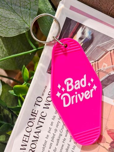 Meefisher Funny Keychain Bad Driver Humor Sarcastic Acrylic Material Keychains Key Ring Accessories Cute Quirky Gift in Saudi Arabia