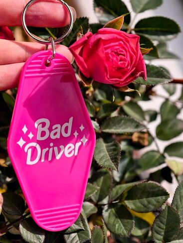 Meefisher Funny Keychain Bad Driver Humor Sarcastic Acrylic Material Keychains Key Ring Accessories Cute Quirky Gift in Saudi Arabia