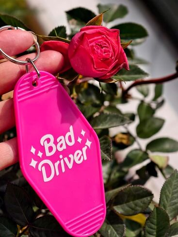 Meefisher Funny Keychain Bad Driver Humor Sarcastic Acrylic Material Keychains Key Ring Accessories Cute Quirky Gift in Saudi Arabia