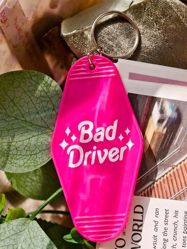 Meefisher Funny Keychain Bad Driver Humor Sarcastic Acrylic Material Keychains Key Ring Accessories Cute Quirky Gift in Saudi Arabia