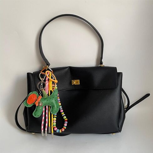 Leather Puppy Keychain,Cute Beaded Bag Charms for Handbag,Green Purse Charms for Tote Bag for Women in Kuwait