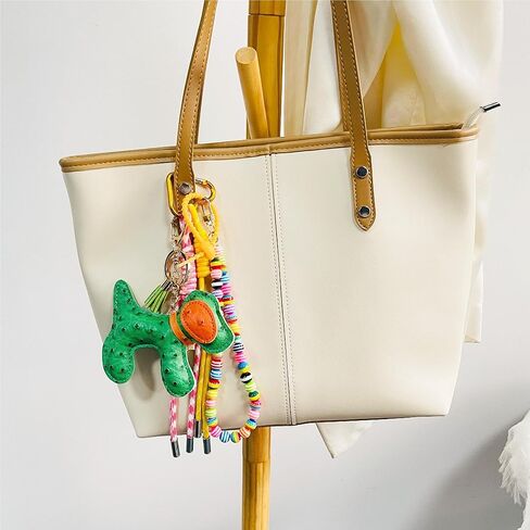 Leather Puppy Keychain,Cute Beaded Bag Charms for Handbag,Green Purse Charms for Tote Bag for Women in Kuwait