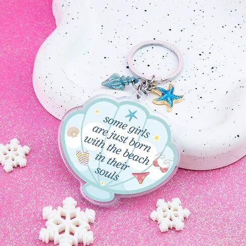 Beach Keychain Accessories Beach Gifts for Women Beachs Stuff for Teen Girls Beachs Themed Gifts Ideas Ocean Seashell Keychain Summer Stuff for Bag Charms in Kuwait