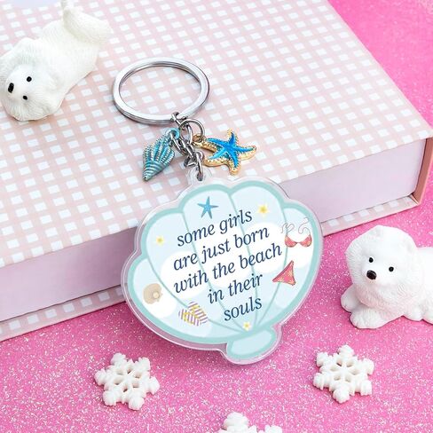 Beach Keychain Accessories Beach Gifts for Women Beachs Stuff for Teen Girls Beachs Themed Gifts Ideas Ocean Seashell Keychain Summer Stuff for Bag Charms in Kuwait