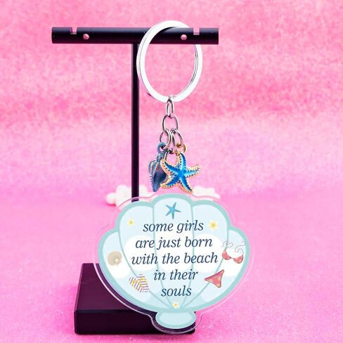 Beach Keychain Accessories Beach Gifts for Women Beachs Stuff for Teen Girls Beachs Themed Gifts Ideas Ocean Seashell Keychain Summer Stuff for Bag Charms in Kuwait