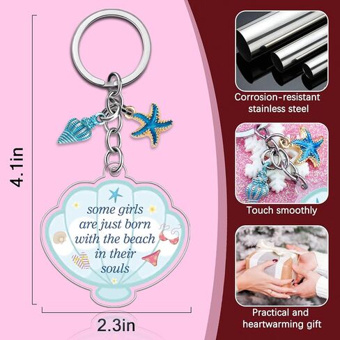 Beach Keychain Accessories Beach Gifts for Women Beachs Stuff for Teen Girls Beachs Themed Gifts Ideas Ocean Seashell Keychain Summer Stuff for Bag Charms in Kuwait
