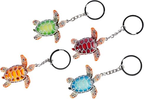 Sea Turtle Keychain 4 Pack Colorful Mini Resin Turtles Sea Turtle Decor For Women Men Beach Keychain Turtle Accessories Tortuga Turtle Charms in Saudi Arabia
