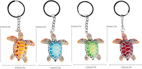 Sea Turtle Keychain 4 Pack Colorful Mini Resin Turtles Sea Turtle Decor For Women Men Beach Keychain Turtle Accessories Tortuga Turtle Charms in Saudi Arabia