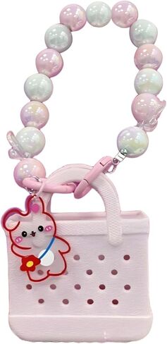 Angyape Mini Bogg Bag Keychain Wristlet Pearl Bracelet Keychain Cute Purse Bag Charms Car Keys Accessories Gifts for Women in Saudi Arabia