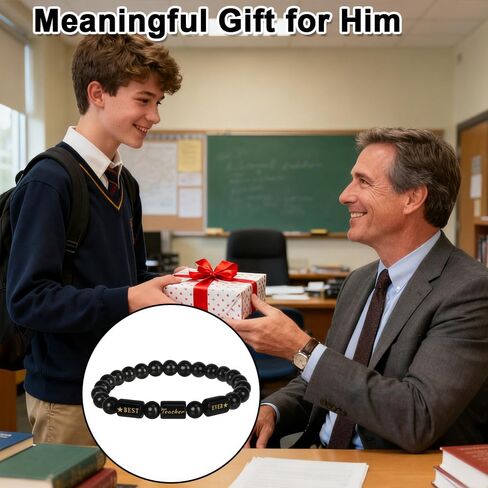 Male Teacher Appreciation Gifts Christmas End of Year Teacher Gifts Ideas Thank You Teachers Assistant Mentor Retirement for Men Back to School Graduation Valentines Easter Mens Bracelets in Kuwait